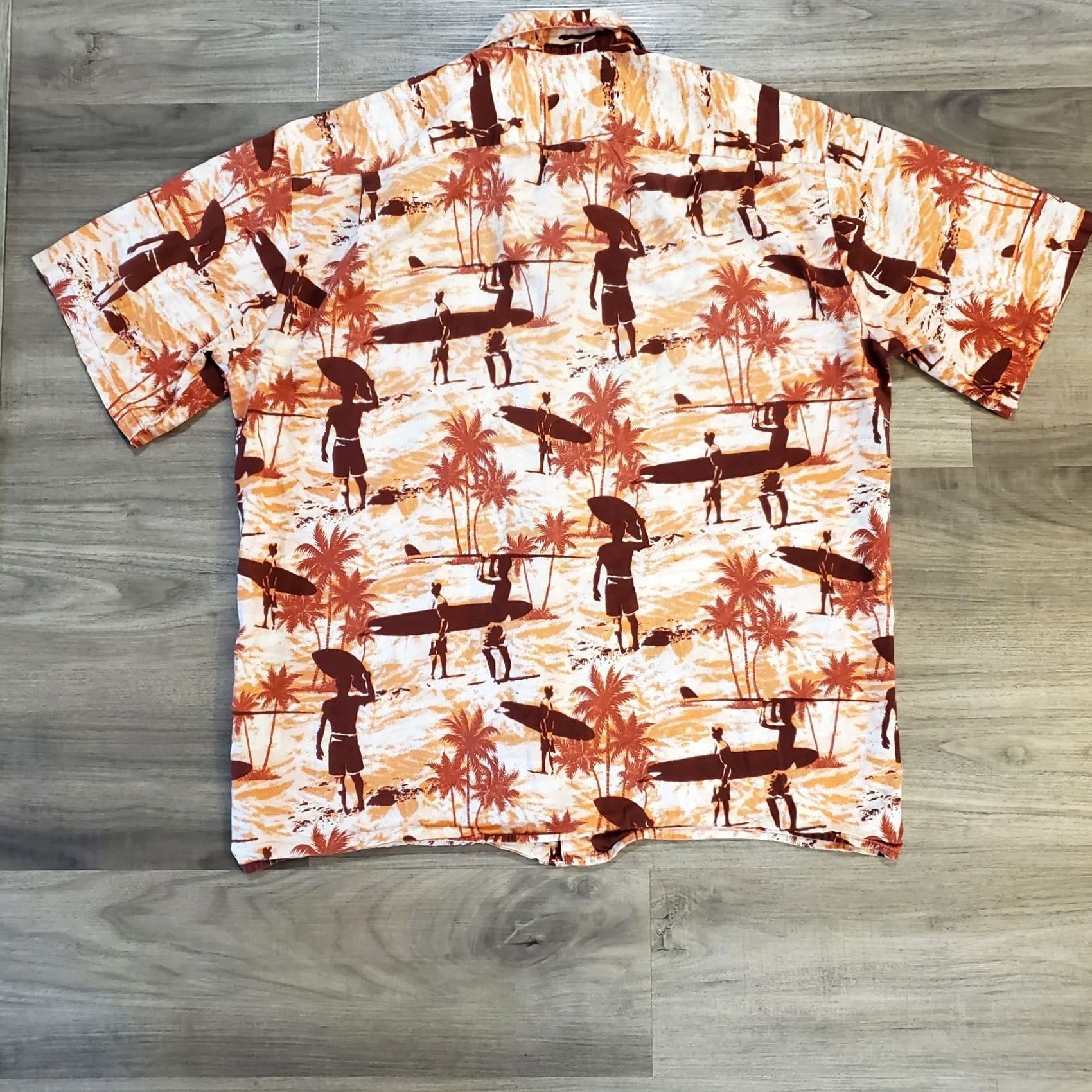 Hilo Hattie VINTAGE Hilo Hattie Shirt Mens L Short Sleeve Button-Up Red Orange Tropical Surfer Graphic Print Casual Hawaiian 70s Beach info Size US L / EU 52-54 / 3 - 2 Thumbnail