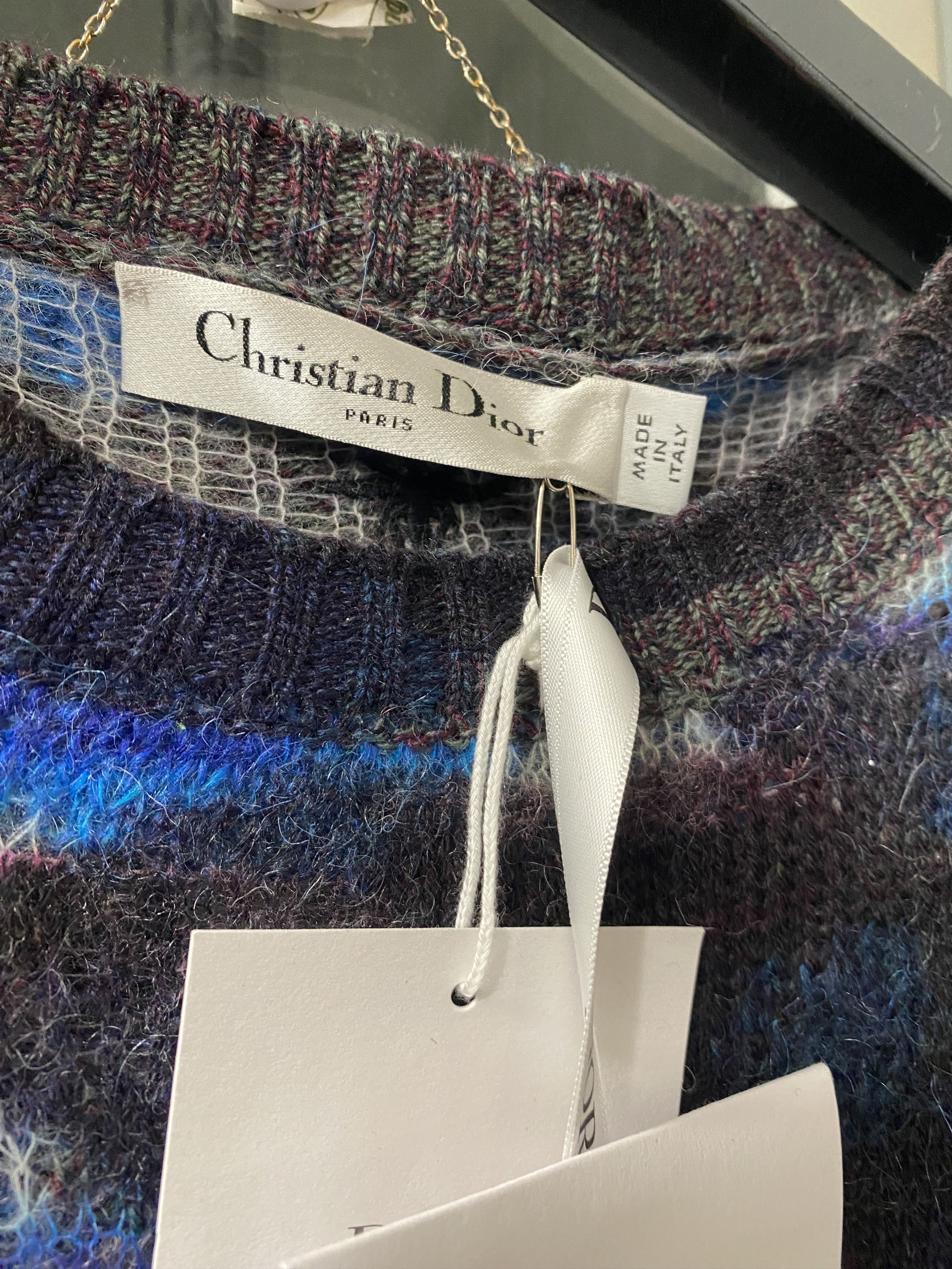 Dior Cashmere & Mohair Knit Pullover in Blue SZ 38 NWT MSRP $3200 Size M / US 6-8 / IT 42-44 - 6 Thumbnail