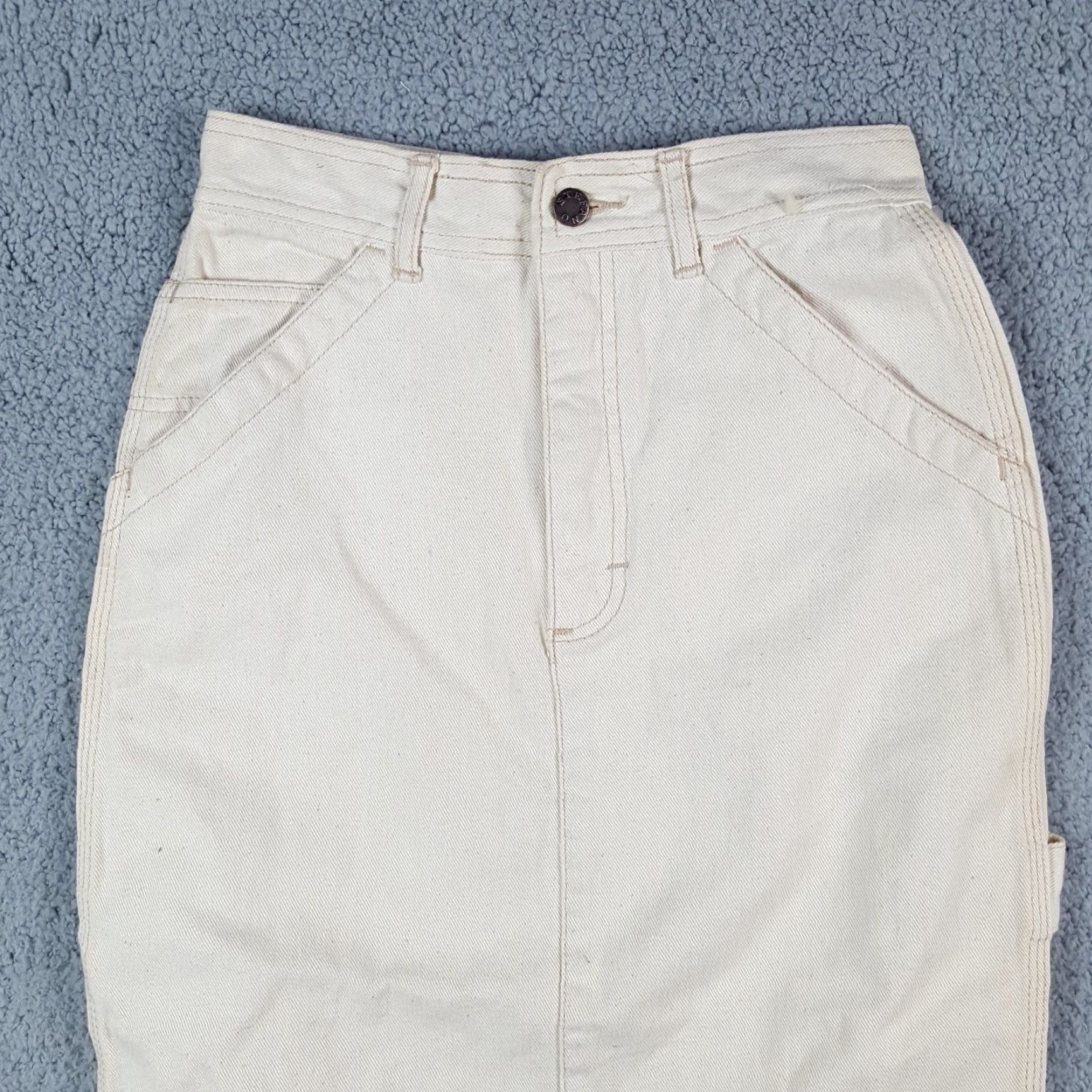 Vintage VINTAGE Stefano White Denim Midi Skirt Women's Size 7 Straight Pencil Y2K 90s Western Size 28" / US 6 / IT 42 - 2 Thumbnail