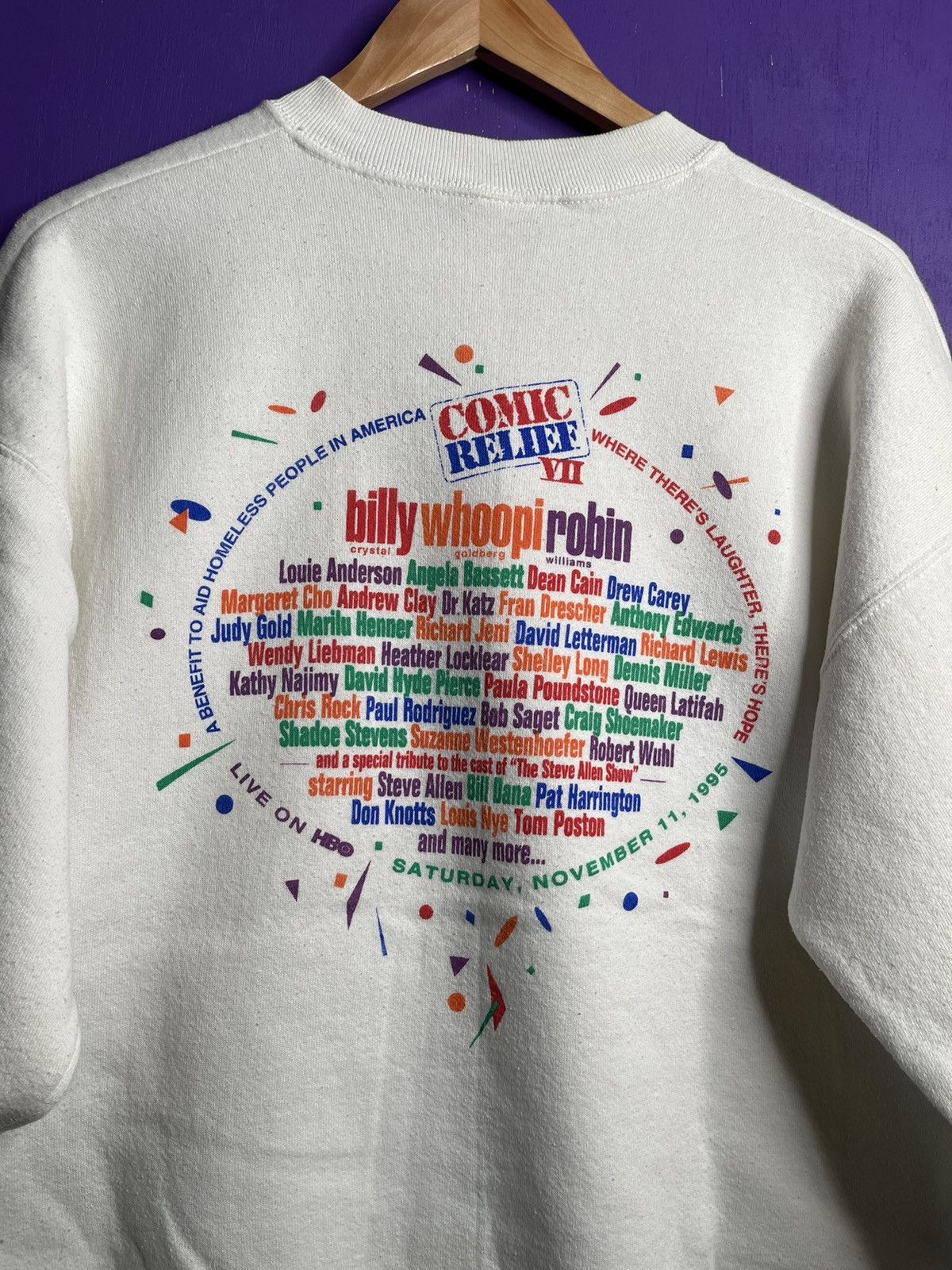 Vintage Vintage 1995 Comic Relief VII lineup crewneck Size US XL / EU 56 / 4 - 3 Thumbnail