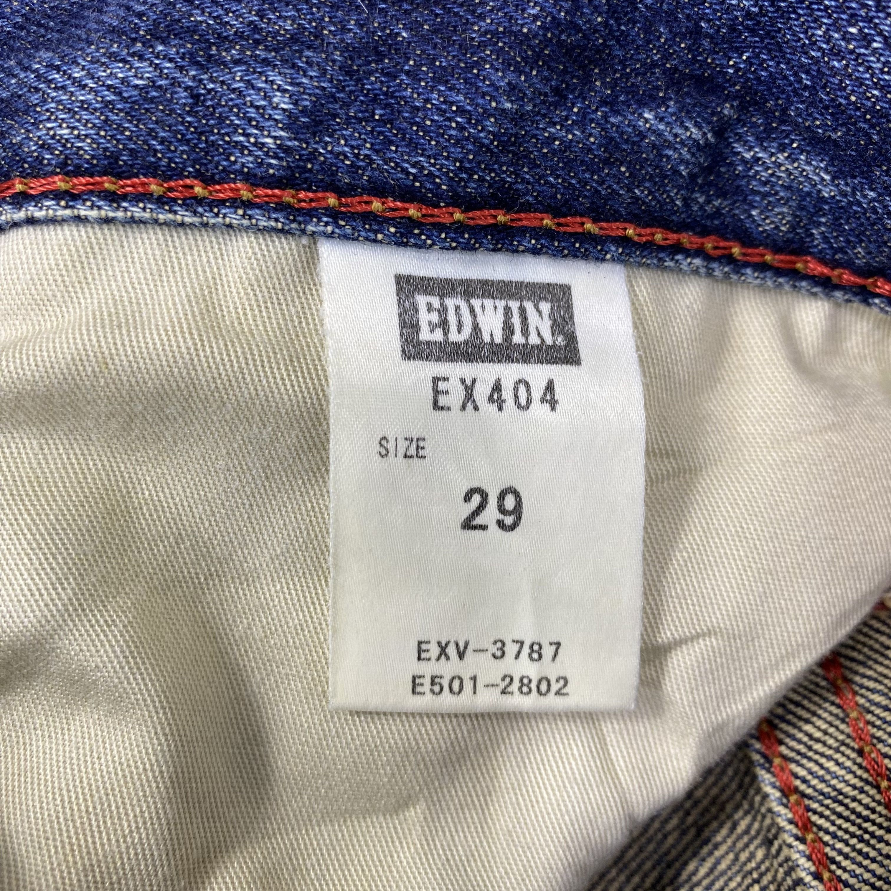 Edwin × Jean × Vintage Vintage Edwin EX404 Distressed Blue Wash Jeans - J1156 Size US 32 / EU 48 - 8 Thumbnail