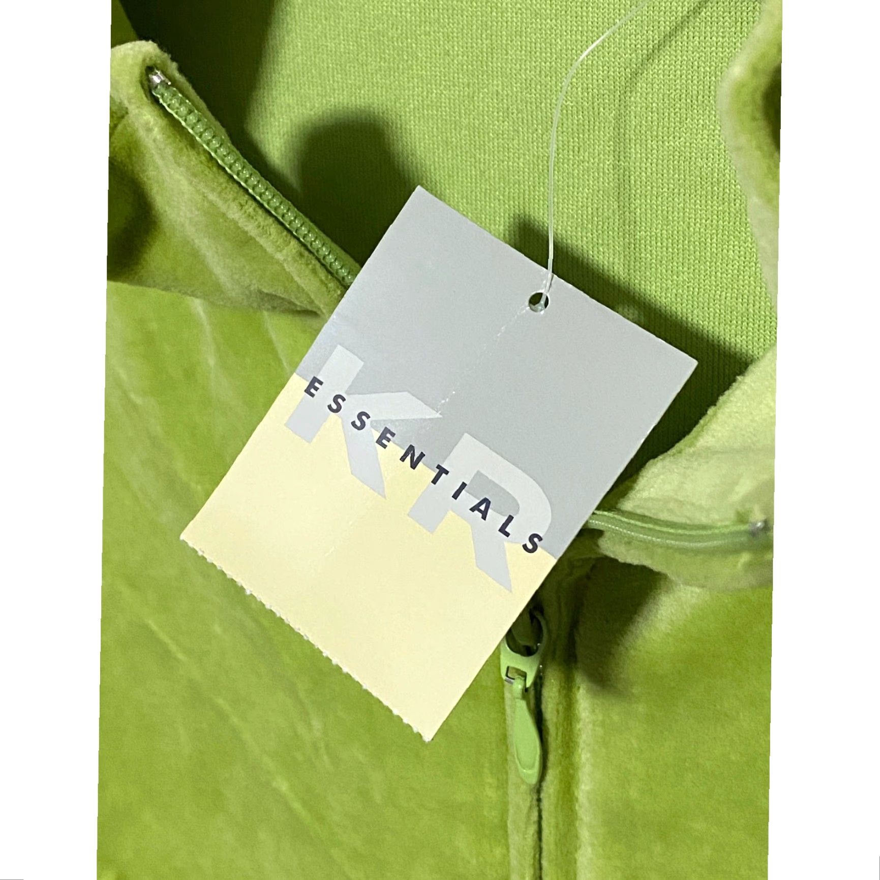 Essentials KR Essentials Velour Green Zip Jacket Womens PL Petite Regular Casual Soft Cozy Activewear NWT Size L / US 10 / IT 46 - 4 Thumbnail