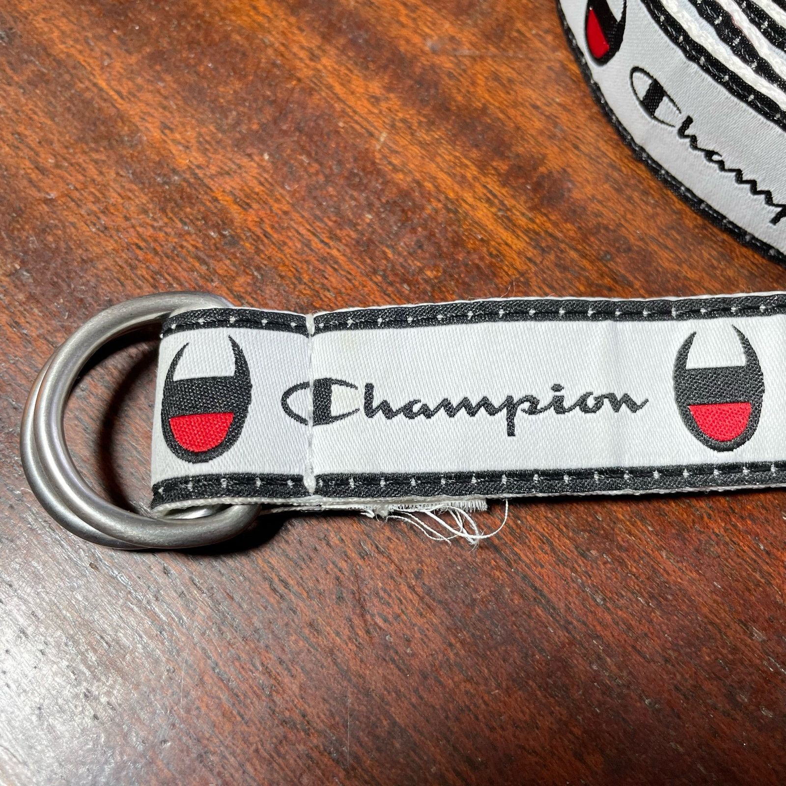 Champion Champion White Cadet Repeating Logo D-Ring Skinny Belt Size ONE SIZE - 3 Thumbnail