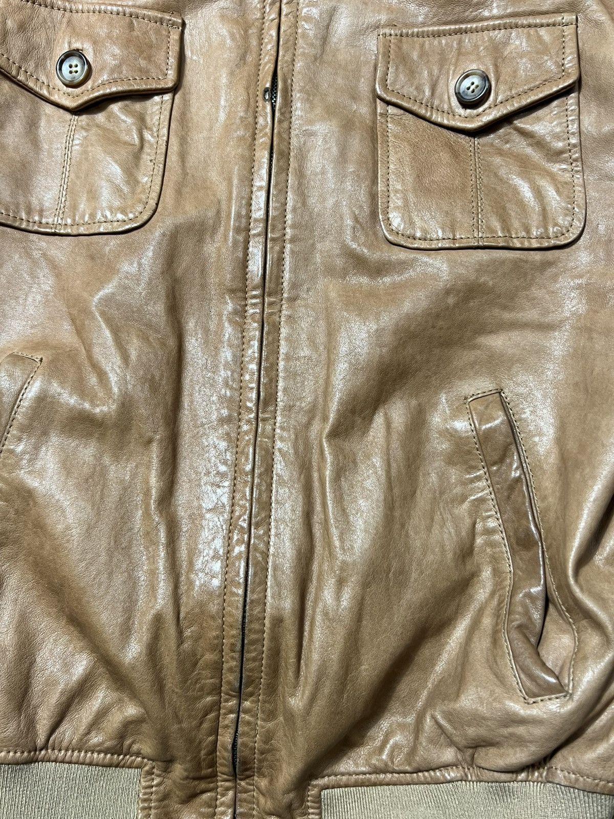 Genuine Leather × Japanese Brand Rare Hype Mens Brown Genuine Leather Jacket Size US M / EU 48-50 / 2 - 4 Thumbnail