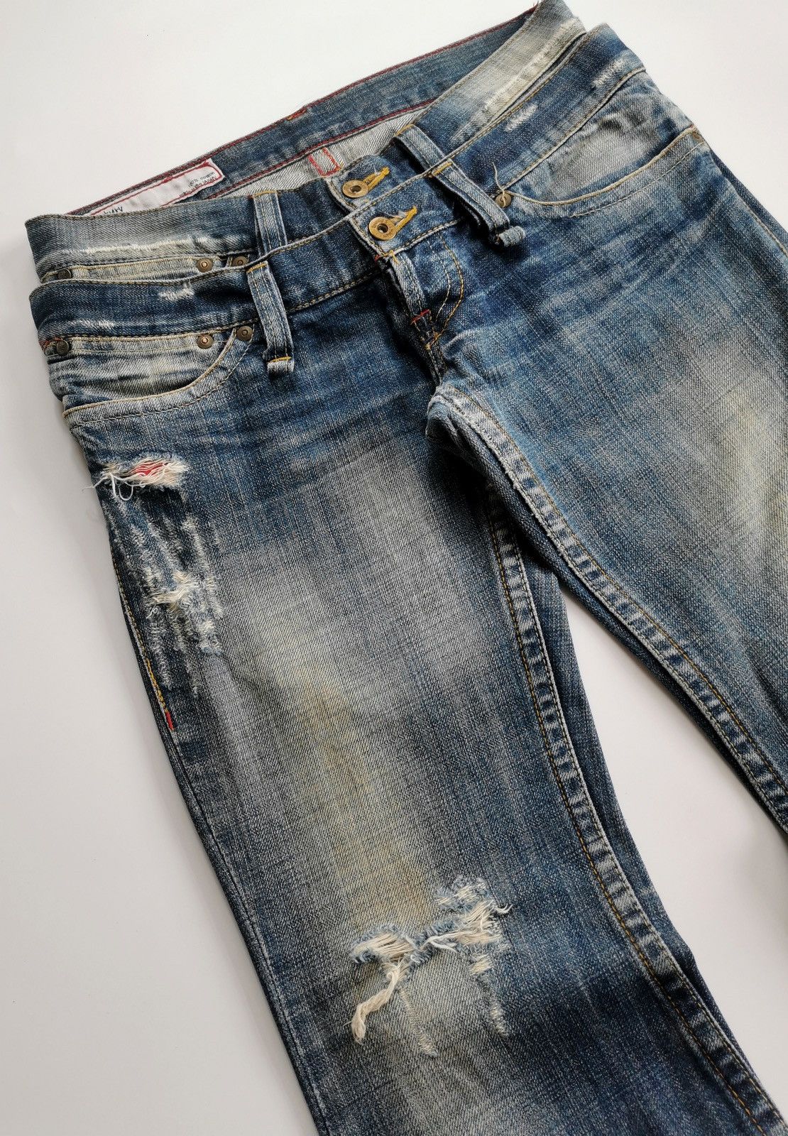 Japanese Brand Queen Of Sanctuary Bootcut Distressed Jeans Size 29" - 3 Thumbnail