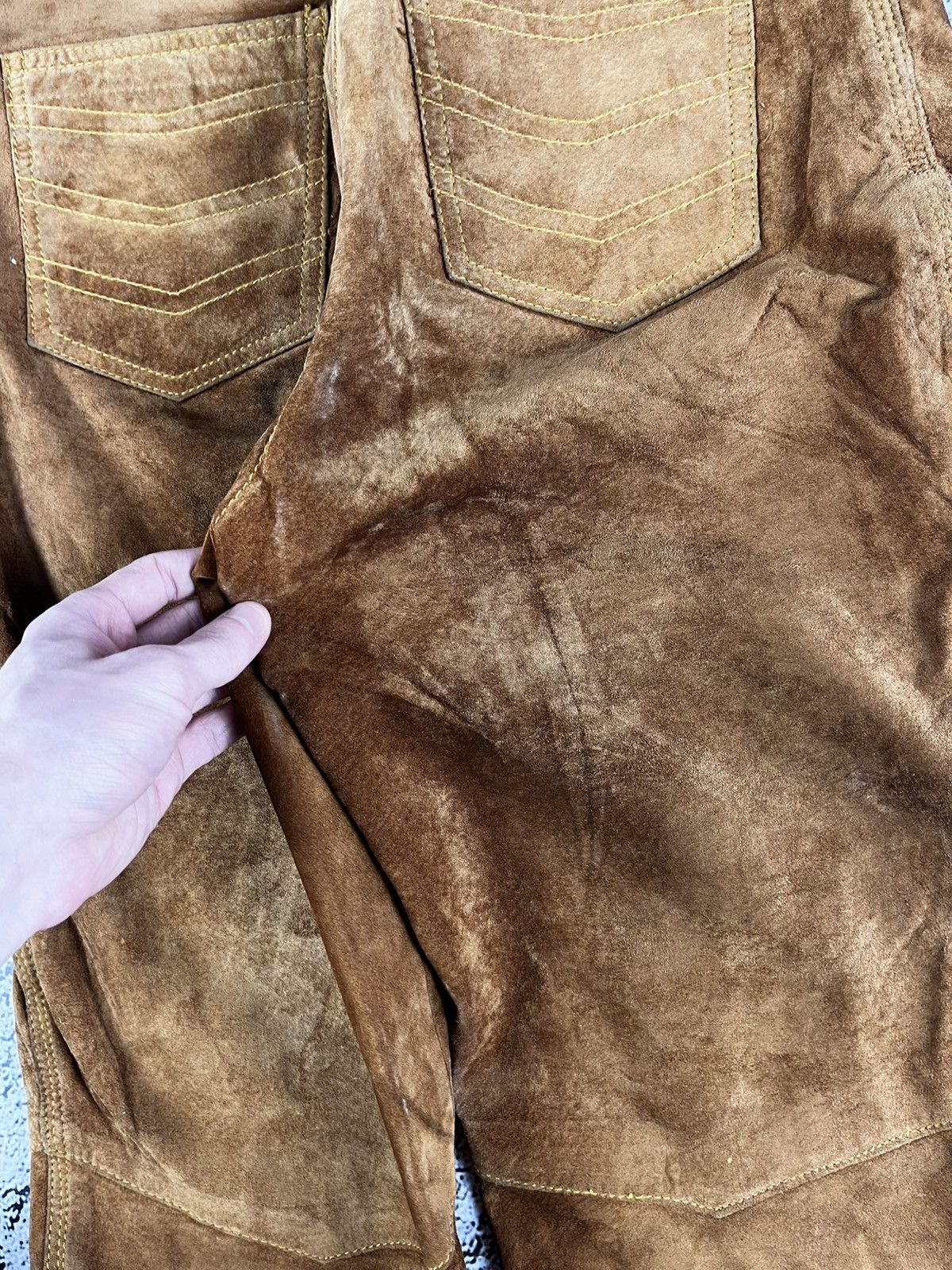 Leather Vintage Y2K retro style suede leather pants avantgarde Size 28" / US 6 / IT 42 - 11 Thumbnail