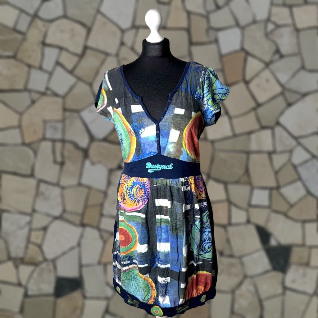 Desigual Desigual multicoloured A-Line Dress Womens Size XL Size XL / US 12-14 / IT 48-50 - 1 Thumbnail