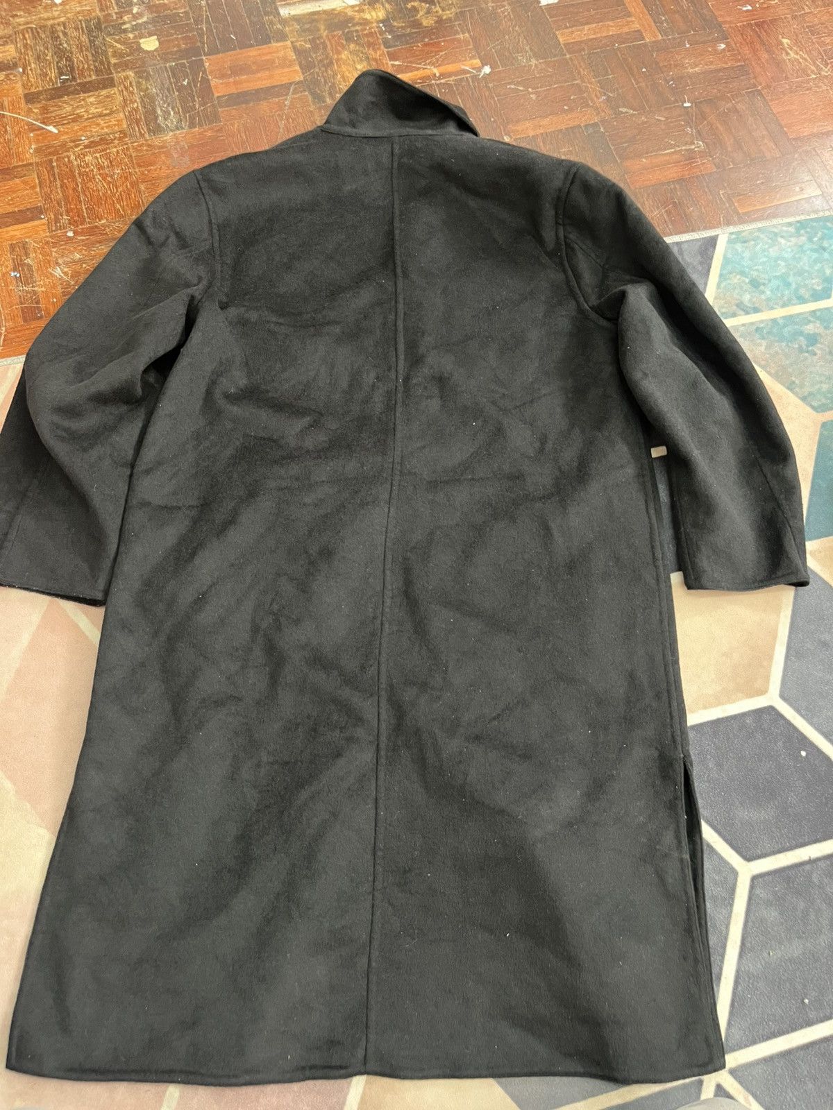 Japanese Brand Japanese Designer Uniqlo Black Long Jackets Wool Black Size L / US 10 / IT 46 - 11 Thumbnail