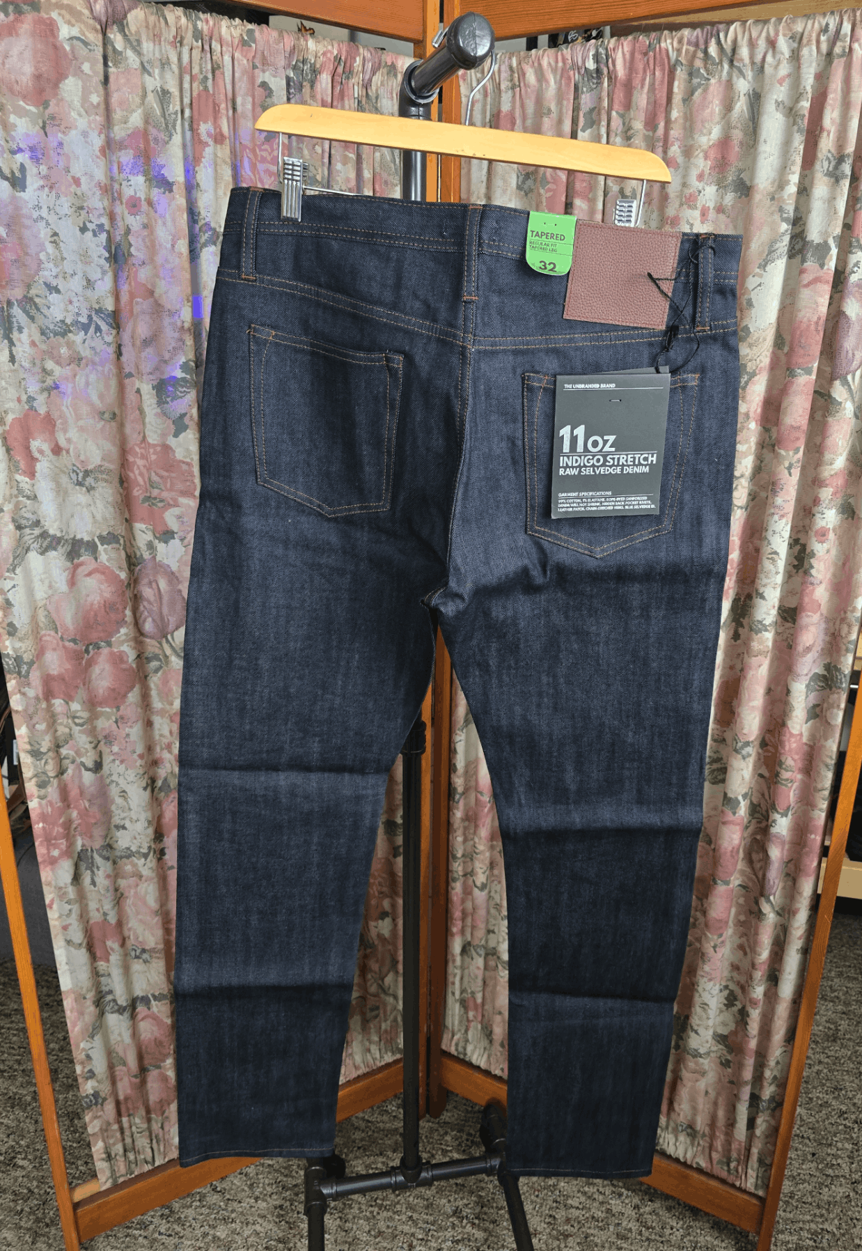 The Unbranded Brand UB222 Tapered Fit 11oz Indigo Stretch Selvedge Size US 32 / EU 48 - 10 Thumbnail