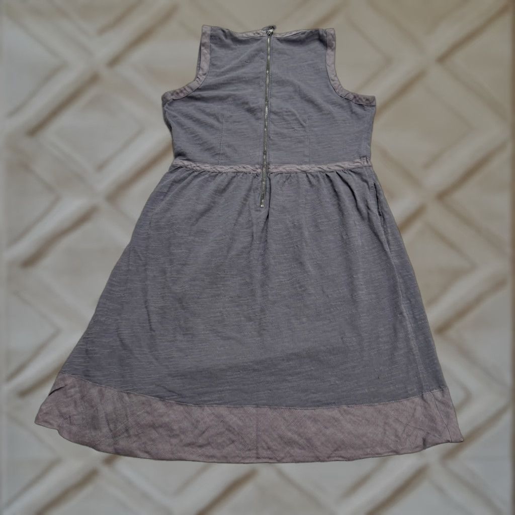 J.Crew J.Crew Dress Womens 8 Gray Cotton Sleeveless Scoop Neck A-Line Casual Stretch Size M / US 6-8 / IT 42-44 - 1 Thumbnail