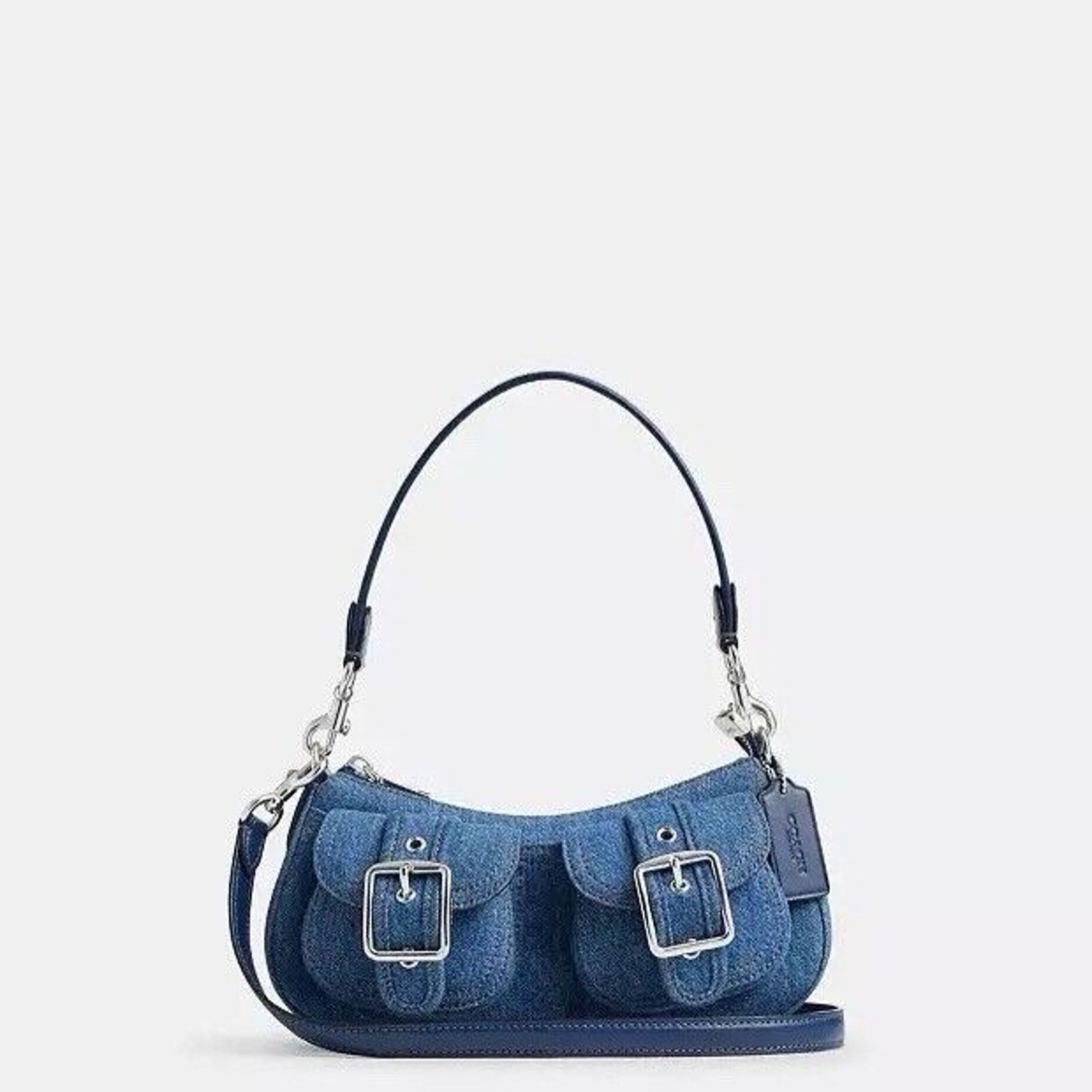 Coach NWT Coach Ashton Bag In Signature Denim CAK44 Silver/Indigo Size ONE SIZE - 6 Thumbnail
