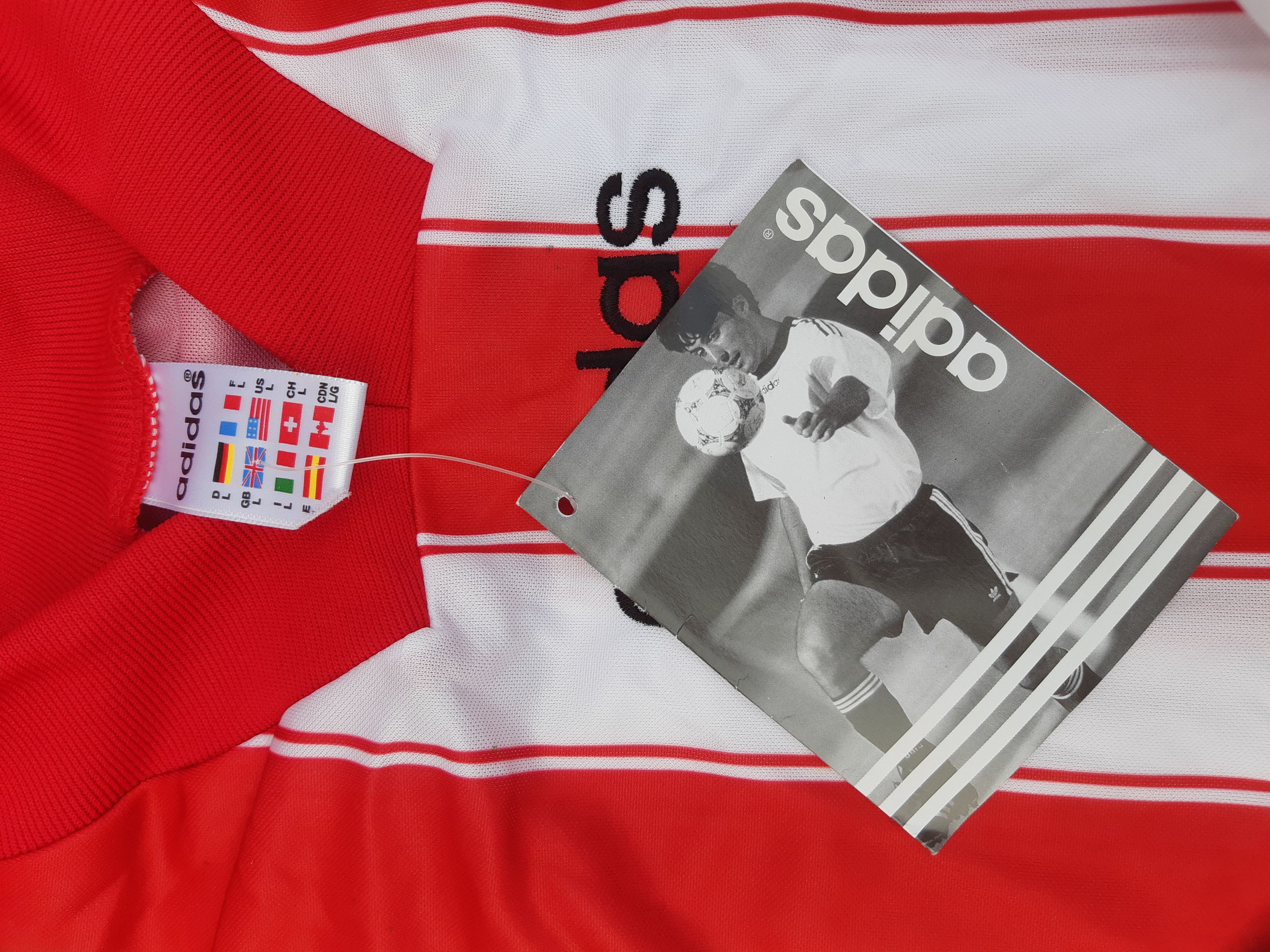 Adidas Vintage 90s ADIDAS Soccer Jersey made in England size L NWT Size US L / EU 52-54 / 3 - 4 Thumbnail