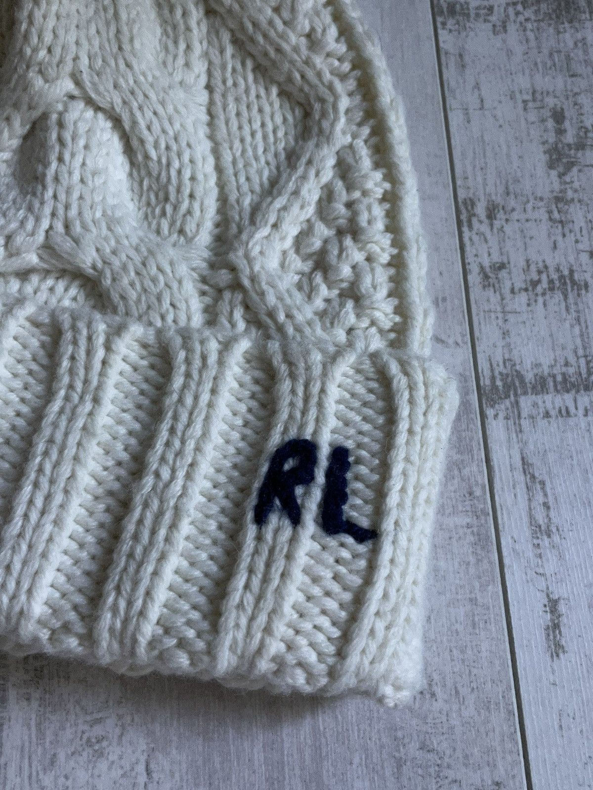 Polo Ralph Lauren × Ralph Lauren Vintage Polo Ralph Lauren RL Knit White Hat RARE Size ONE SIZE - 3 Thumbnail