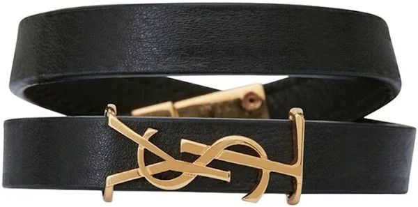 Saint Laurent Paris o1b1hav110924 Size: M / Cassandre Double Bracelets in Black Size ONE SIZE - 2 Thumbnail
