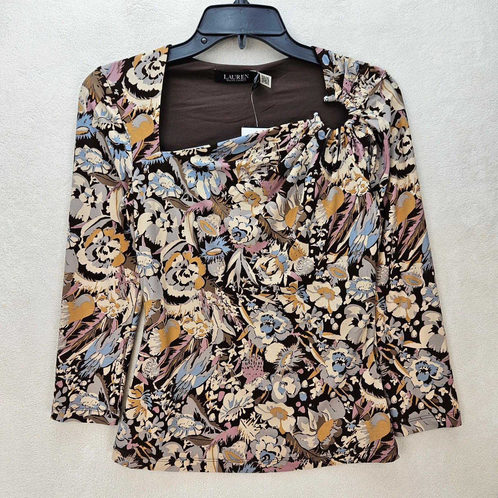 Polo Ralph Lauren LAUREN RALPH LAUREN WOMEN'S SMALL FLORAL BIRD PRINT RUCHED Size S / US 4 / IT 40 - 1 Thumbnail