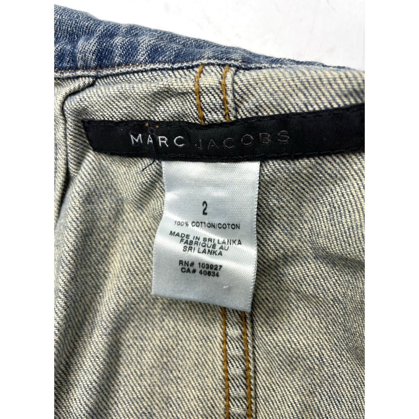 Marc Jacobs VINTAGE Marc Jacobs Denim Jacket Military Steampunk Pleated Button 2 Blue Womens Oversized Short Sleeve Winter Spring Fall Summer 2 XS? Size XS / US 0-2 / IT 36-38 - 2 Thumbnail
