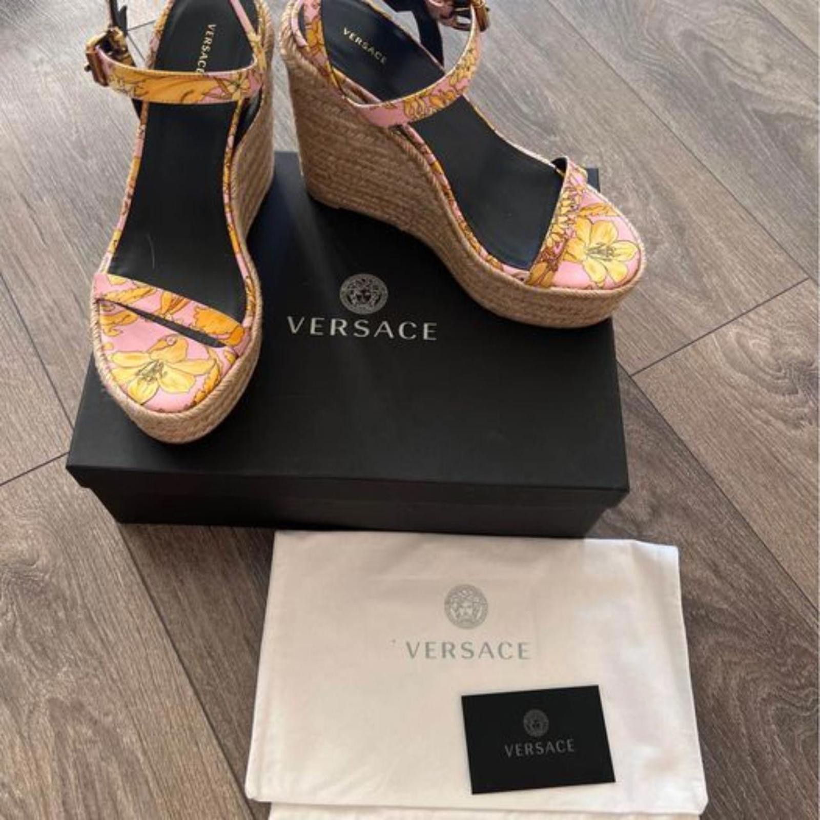 Versace Versace Women's Pink and Yellow Espadrill Size US 10 / IT 40 - 5 Thumbnail
