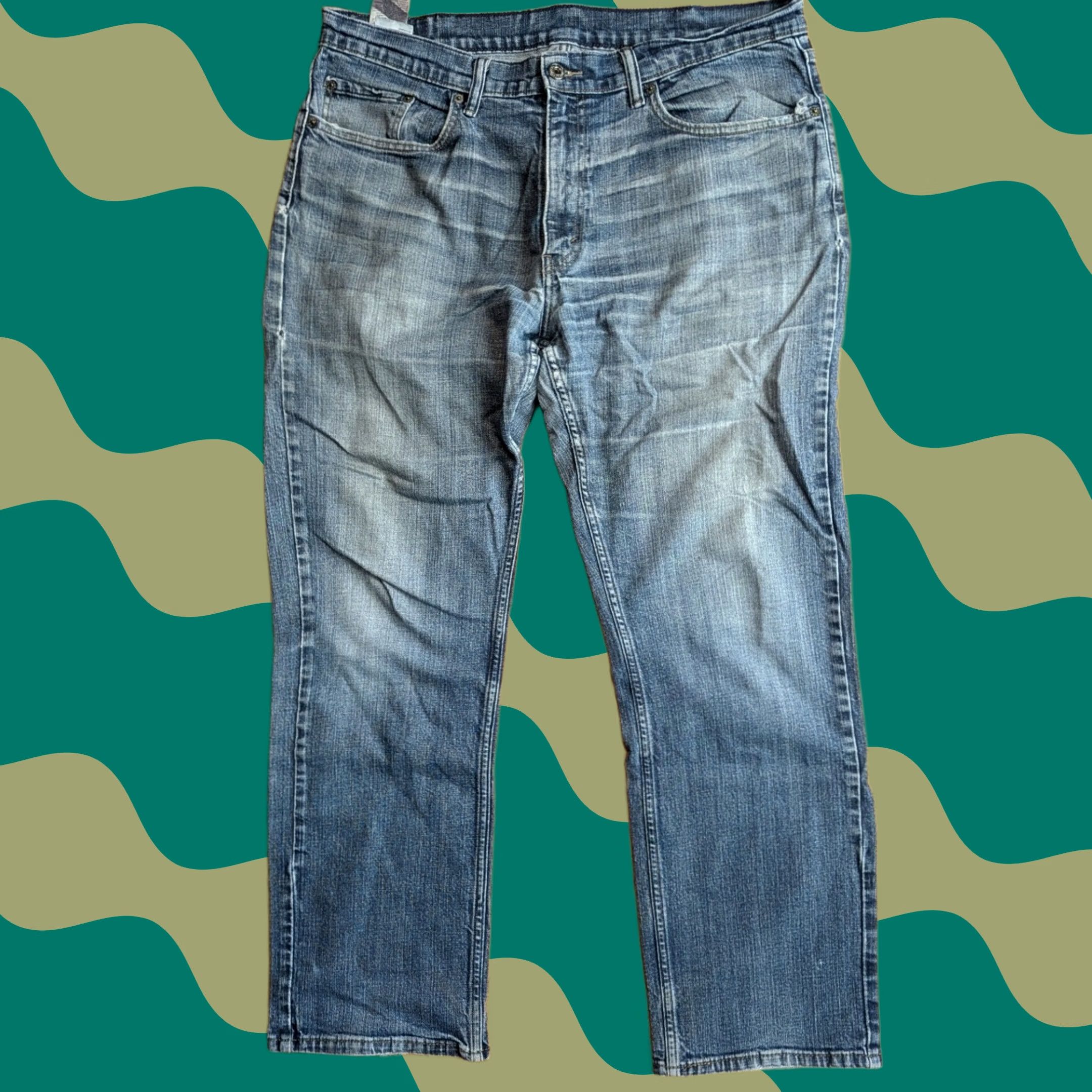 Levi's Levi's 559 Relaxed Straight Jeans Mens 38x32 Medium Wash Distressed Denim Blue Straight 5-Pocket Zip Fly Mens Jeans Size US 38 / EU 54 - 1 Thumbnail
