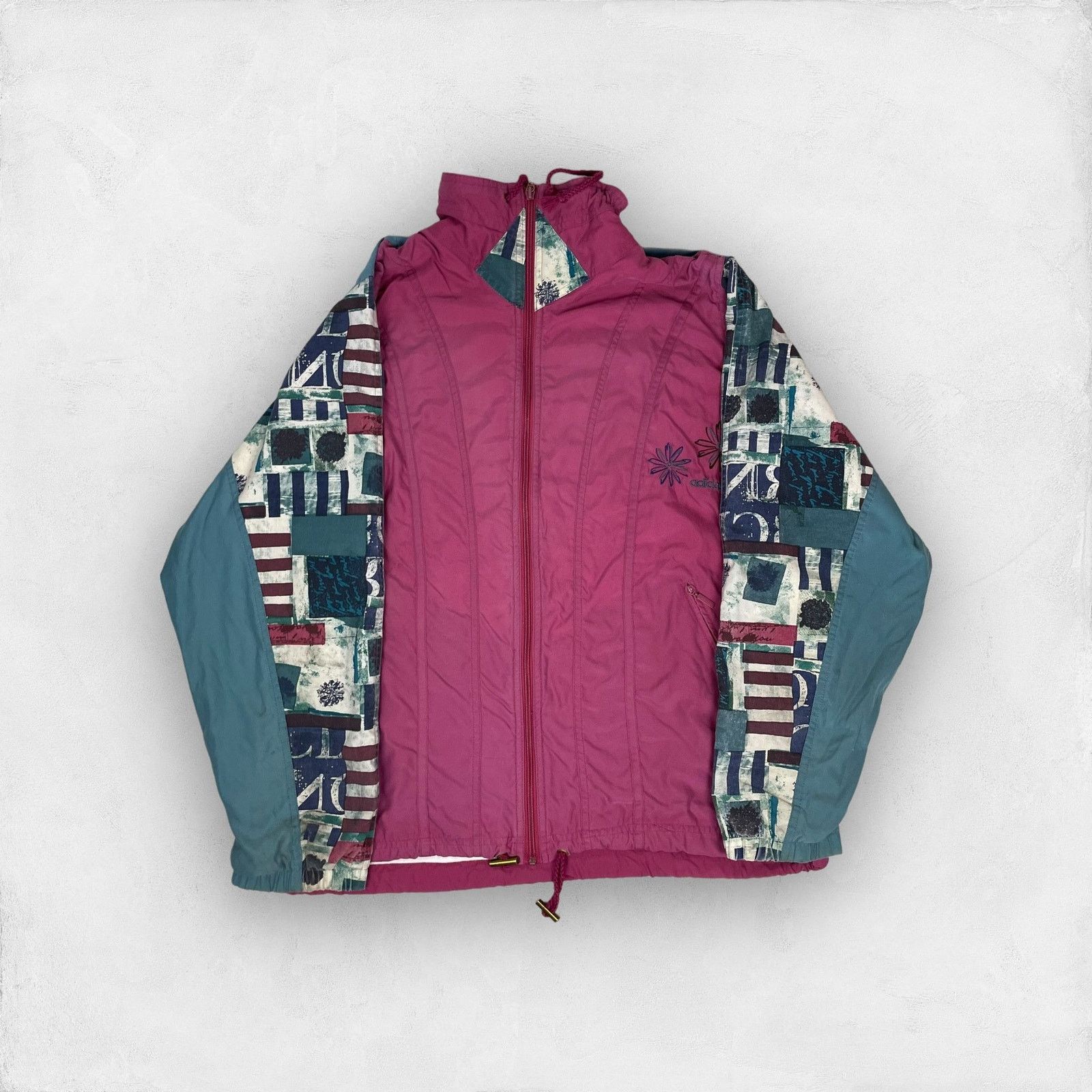 Adidas × Vintage Vintage Adidas Women's Pink Floral Full Zip Tracksuit Medium Size M / US 6-8 / IT 42-44 - 3 Thumbnail