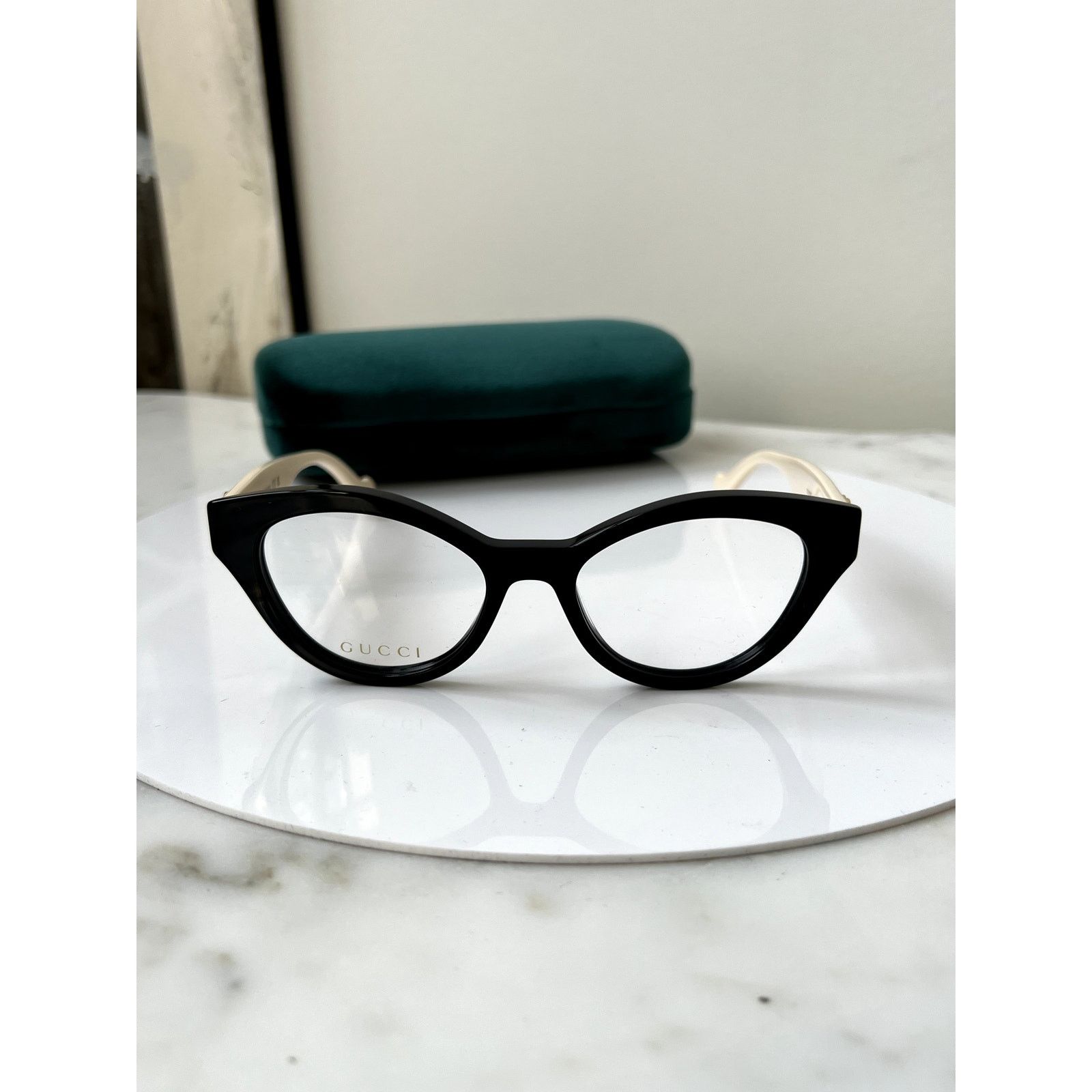 Gucci NEW Gucci GG0959O Black Ivory Cat Eye Eyeglasses Frames Size ONE SIZE - 5 Thumbnail