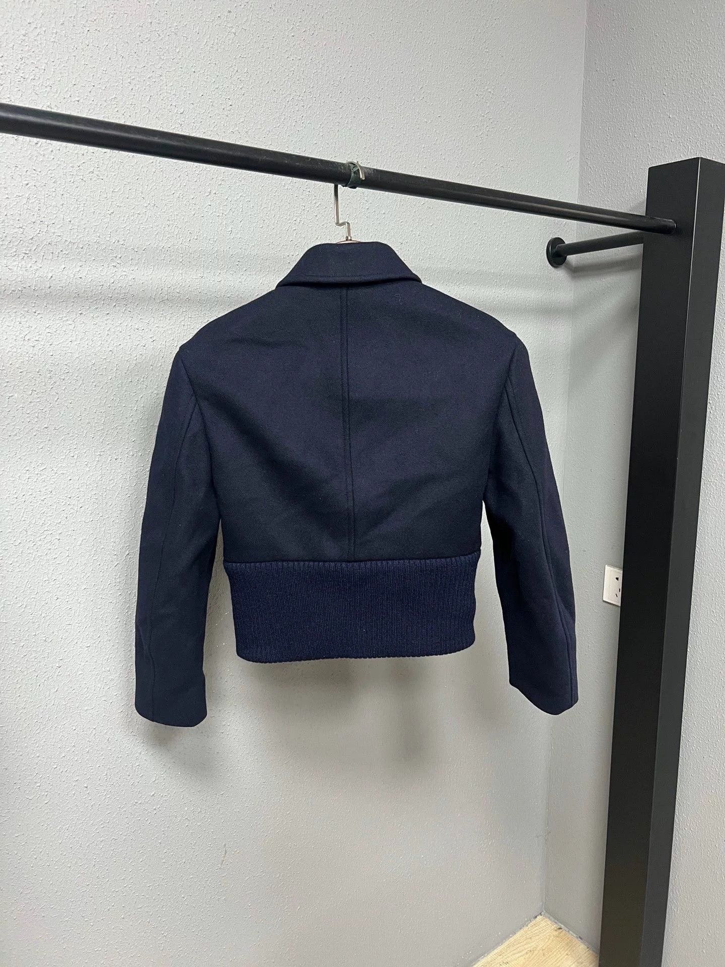 Prada Prada Deep Blue Short Paneled Wool Jacket Size US 5 / EU 37 - 2 Thumbnail