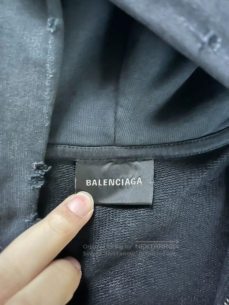 Balenciaga Balenciaga Logo Letter Decal Faded Hoodie Size US XXS / EU 40 - 2 Thumbnail