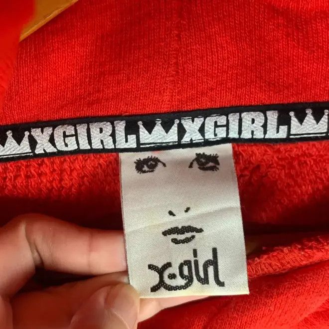 Vintage Vintage X-GIRL Skateboard Brand Print Red Hoodie Size US L / EU 52-54 / 3 - 7 Thumbnail