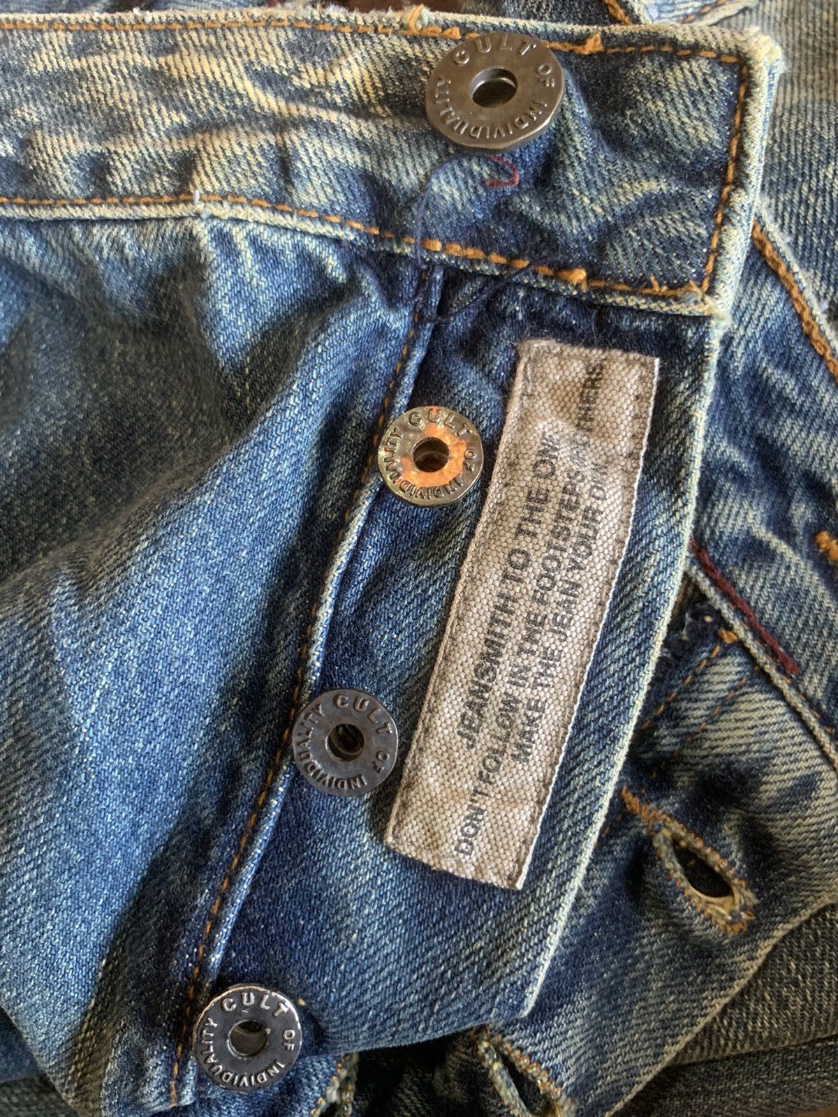Cult Of Individuality 💥Crazy CULT of INDIVIDUALITY PATCHWORK SASIKO SELVAGE JEANS Size US 44 / EU 60 - 14 Thumbnail