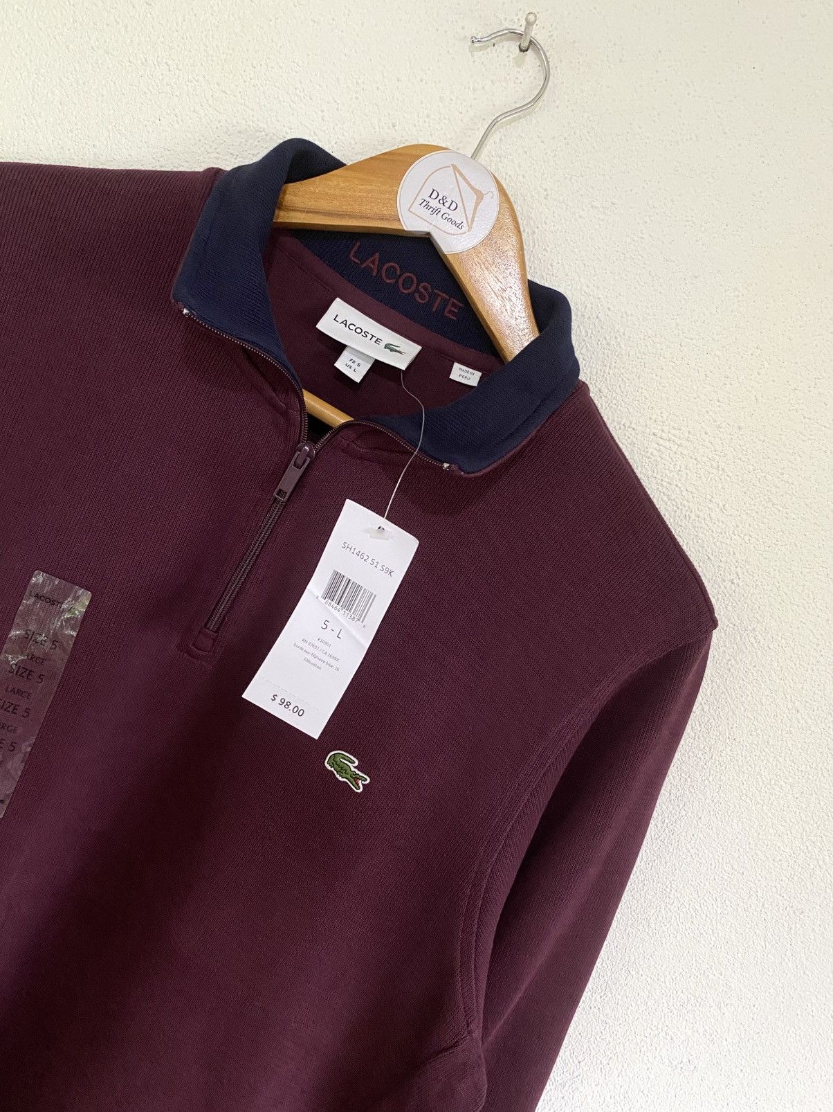 Lacoste Lacoste Quarter-Zip Sweatshirt Size US L / EU 52-54 / 3 - 2 Thumbnail