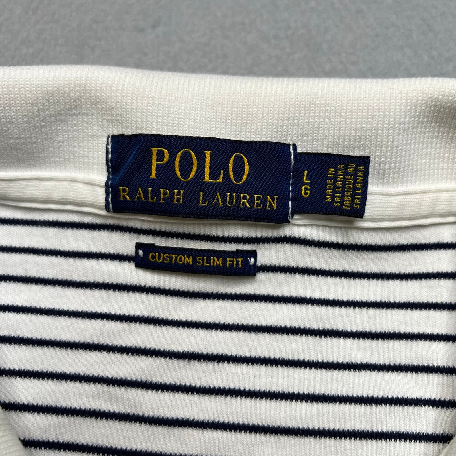 Polo Ralph Lauren Polo Ralph Lauren Custom Slim Fit Polo Shirt Mens L Striped Size US L / EU 52-54 / 3 - 3 Thumbnail