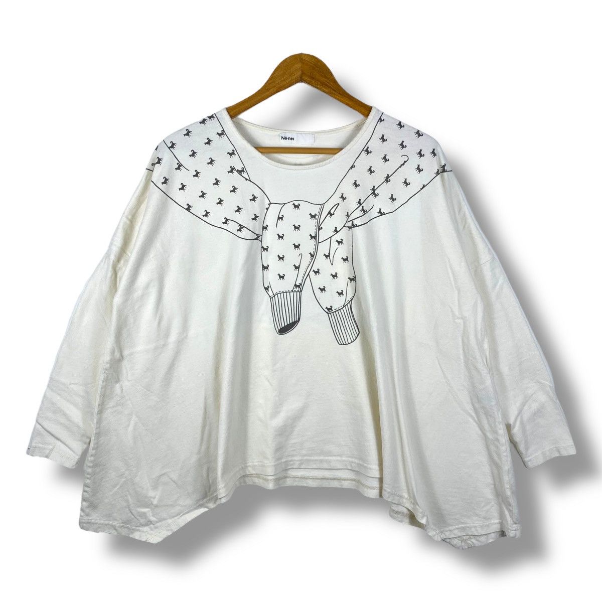 Issey Miyake × Ne-Net By Issey Miyake NE-NET Tied Jumper Graphic Women Blouse Size L / US 10 / IT 46 - 1 Thumbnail