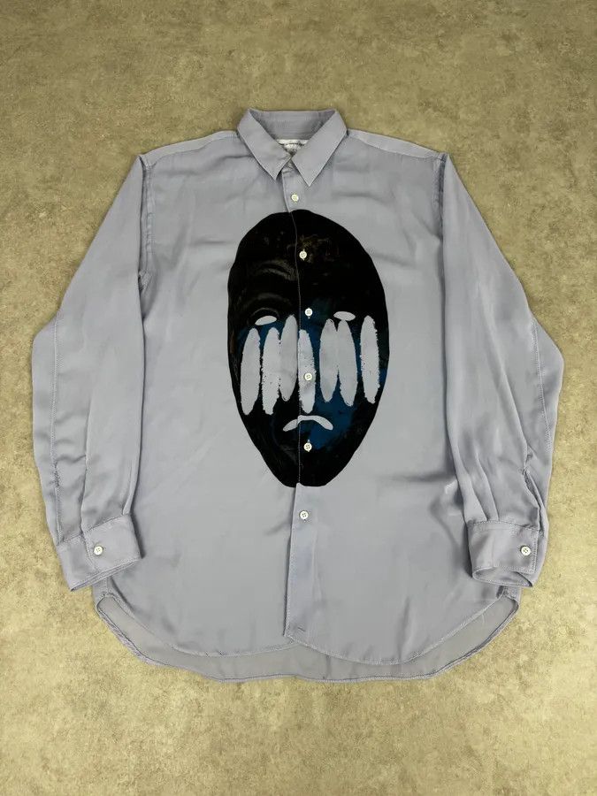 Comme des Garcons Comme des Garçons Shirt Blue Abstract Face Shirt Size US L / EU 52-54 / 3 - 3 Thumbnail
