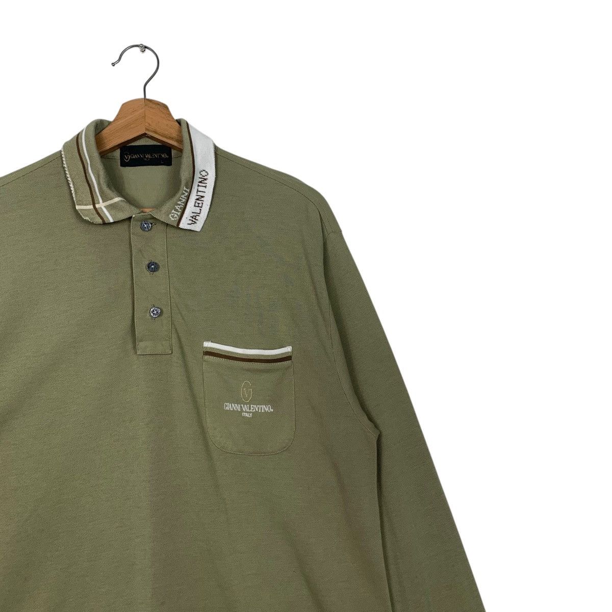 Gianni Valentino 90’s GIANNI VALENTINO Classic Long Sleeve Polos #2607-C117 Size US L / EU 52-54 / 3 - 5 Thumbnail