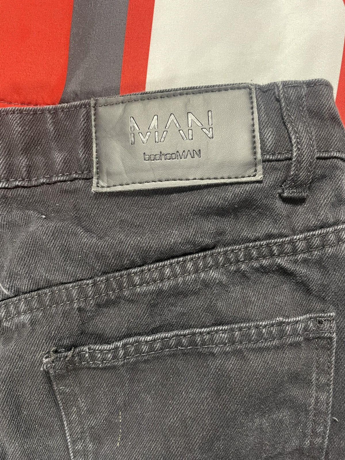 Boohoo Rigid Flare Frayed Panelled Jeans BoohooMan Size US 34 / EU 50 - 3 Thumbnail