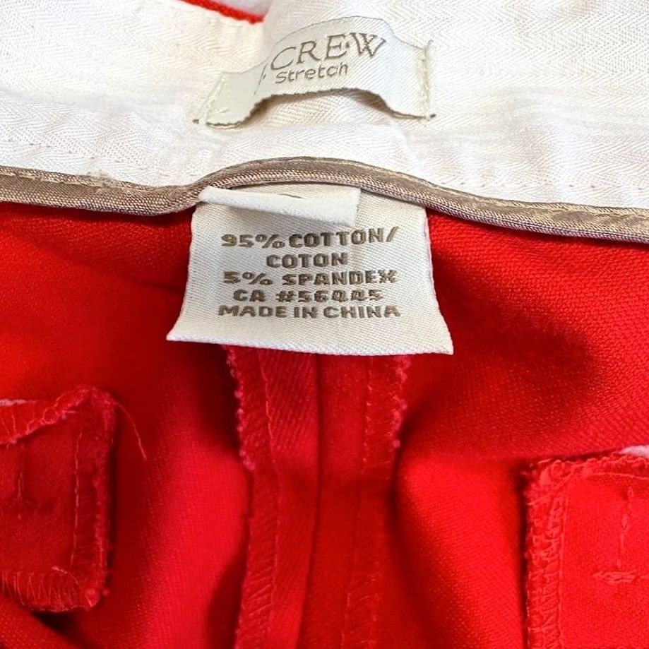 J.Crew J.CREW Minnie Ankle Pants Dress Pants Cropped Mid Rise Red Trouser Slim Fit Stretch Cotton Spandex Women's Size 4 Size 27" / US 4 / IT 40 - 7 Thumbnail