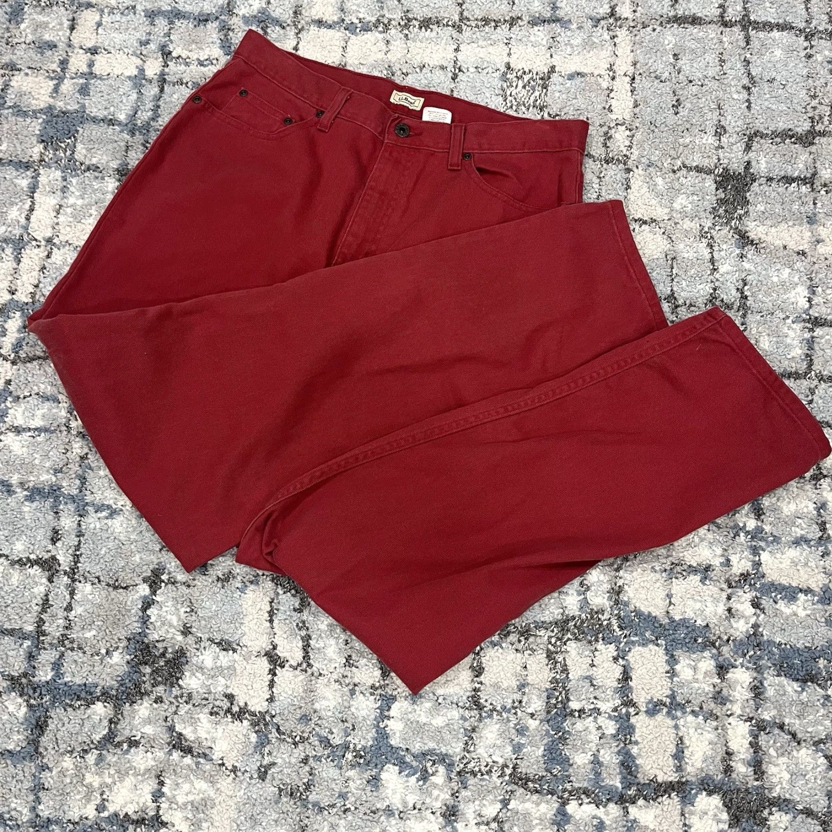 Vintage L.L. Bean Pants Womens Size 14 Straight Leg Chino Pockets Red Shirt? Size 36" / US 14 / IT 50 - 2 Thumbnail