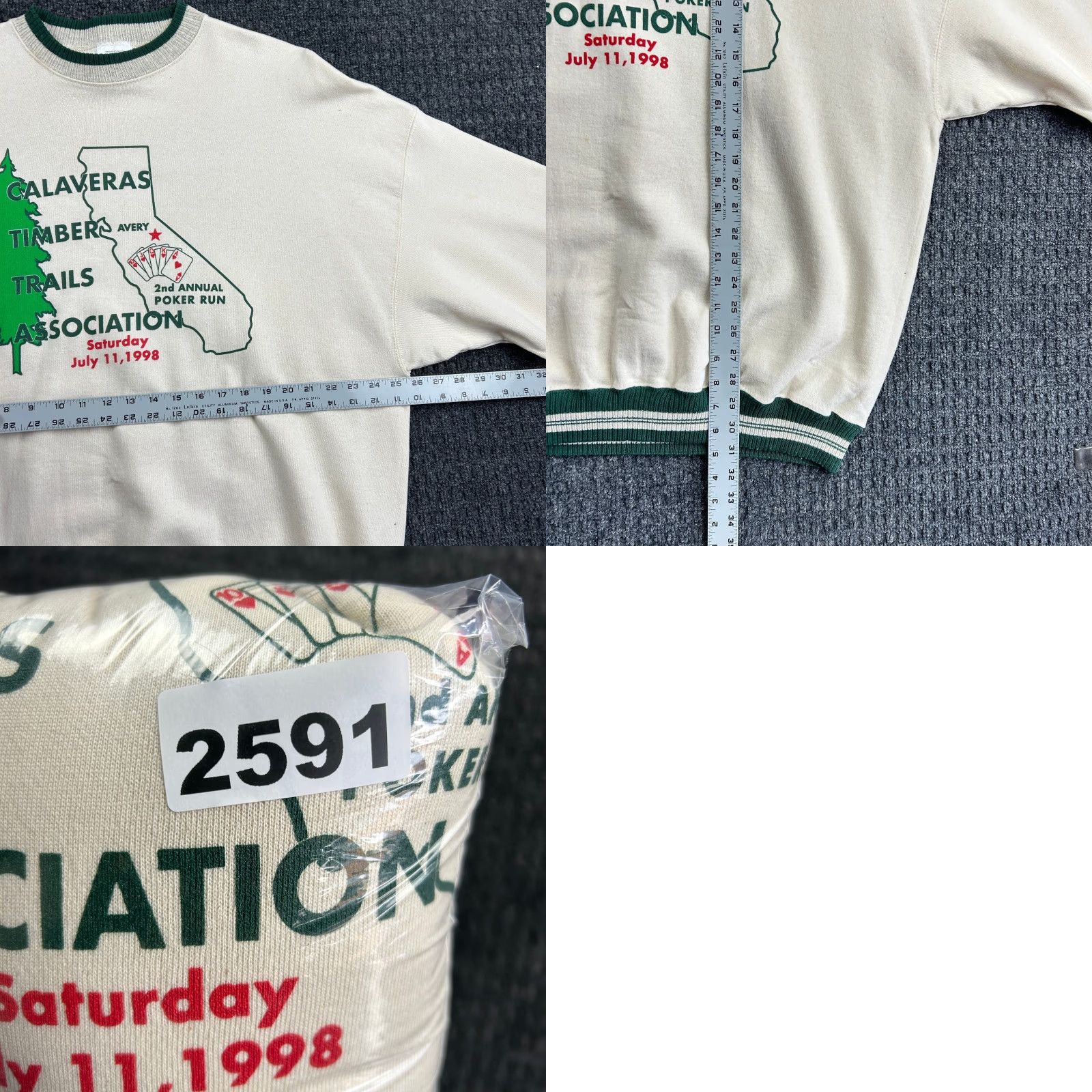 Tultex VINTAGE 90s Calaveras Timber Trails Poker Run Sweatshirt Avery XL USA Made 1998 Size US XL / EU 56 / 4 - 8 Thumbnail