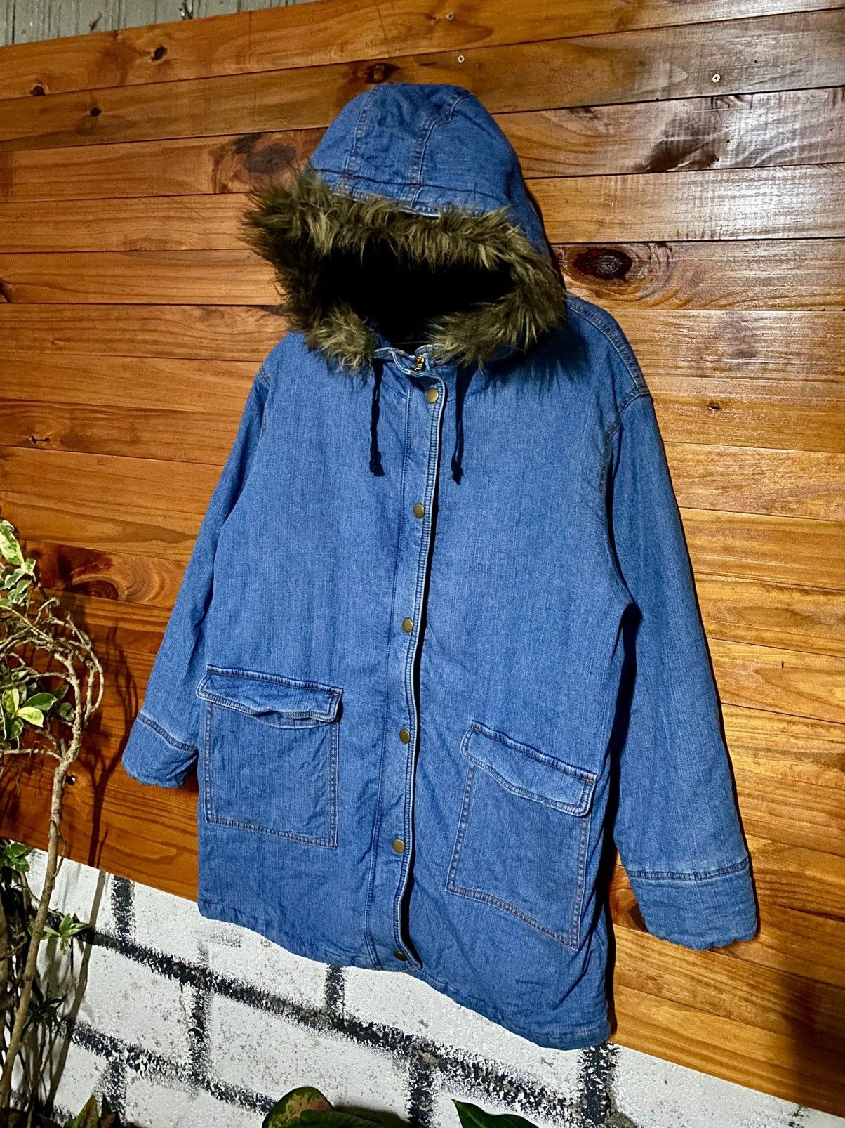 Japanese Brand Vintage Denim Parka Jacket Winter Coat Streetwear Outerwear Size US M / EU 48-50 / 2 - 4 Thumbnail