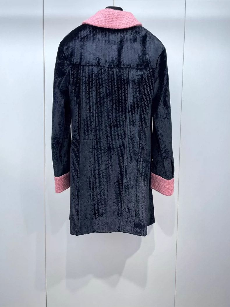 Chanel Chanel 22B pink collar black velvet jacket 2504-Nextarrow Size XS / US 0-2 / IT 36-38 - 2 Thumbnail