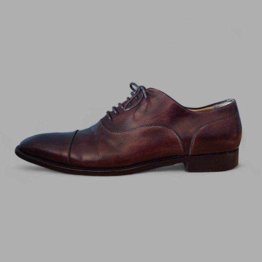 image of Santoni Brown Leather Dress Shoes | Size 13, Men's