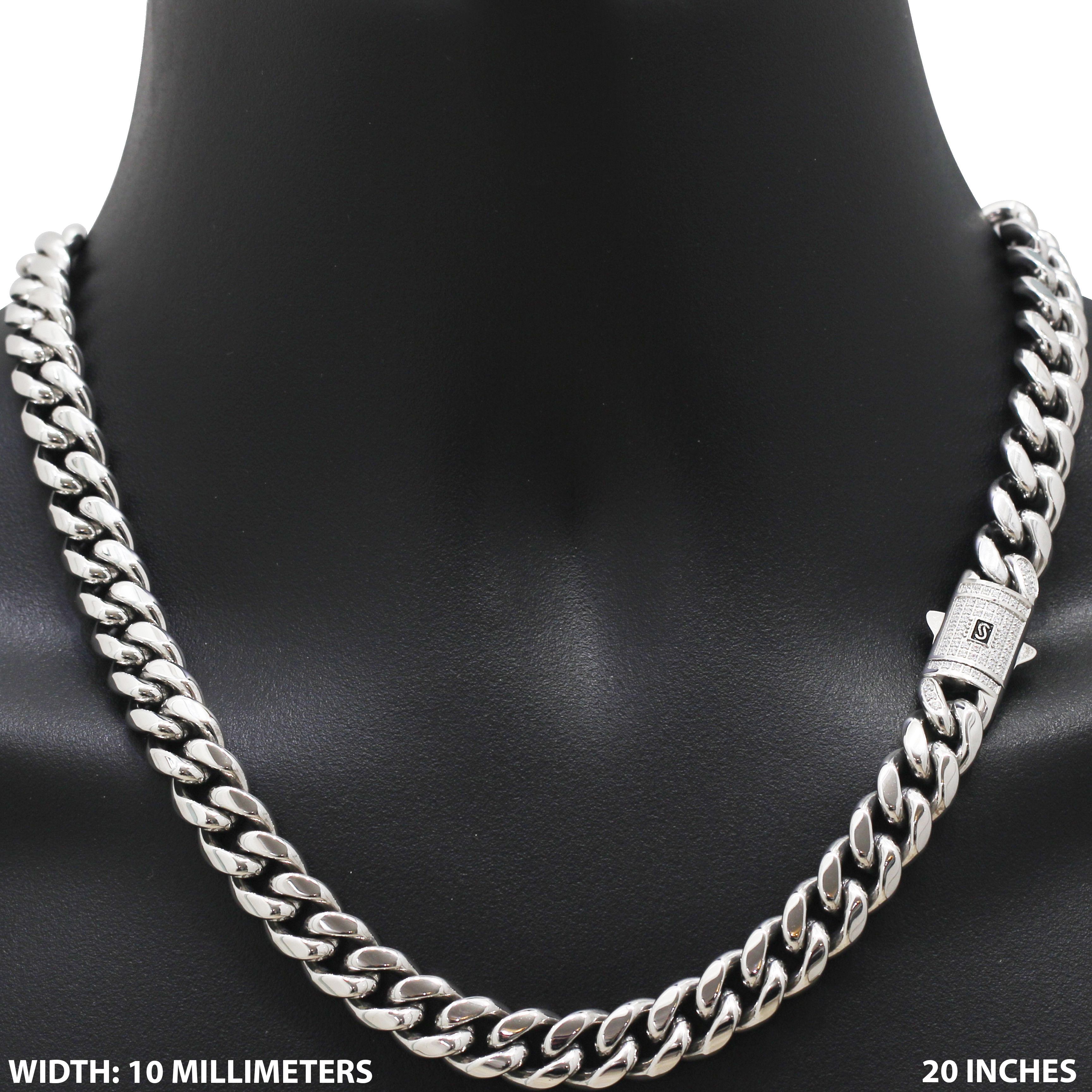 Other 316L SS AAA CZ 12mm Miami Cuban Link Chain Necklace 20" Size ONE SIZE - 1 Thumbnail