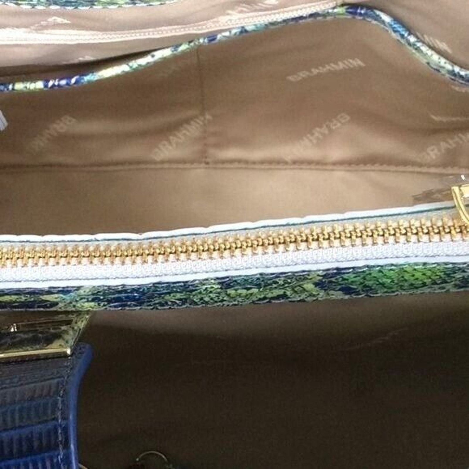 BRAHMIN Brahmin Shoulder/Satchel Handbag Blu/Green Python Print NWT Size ONE SIZE - 5 Thumbnail