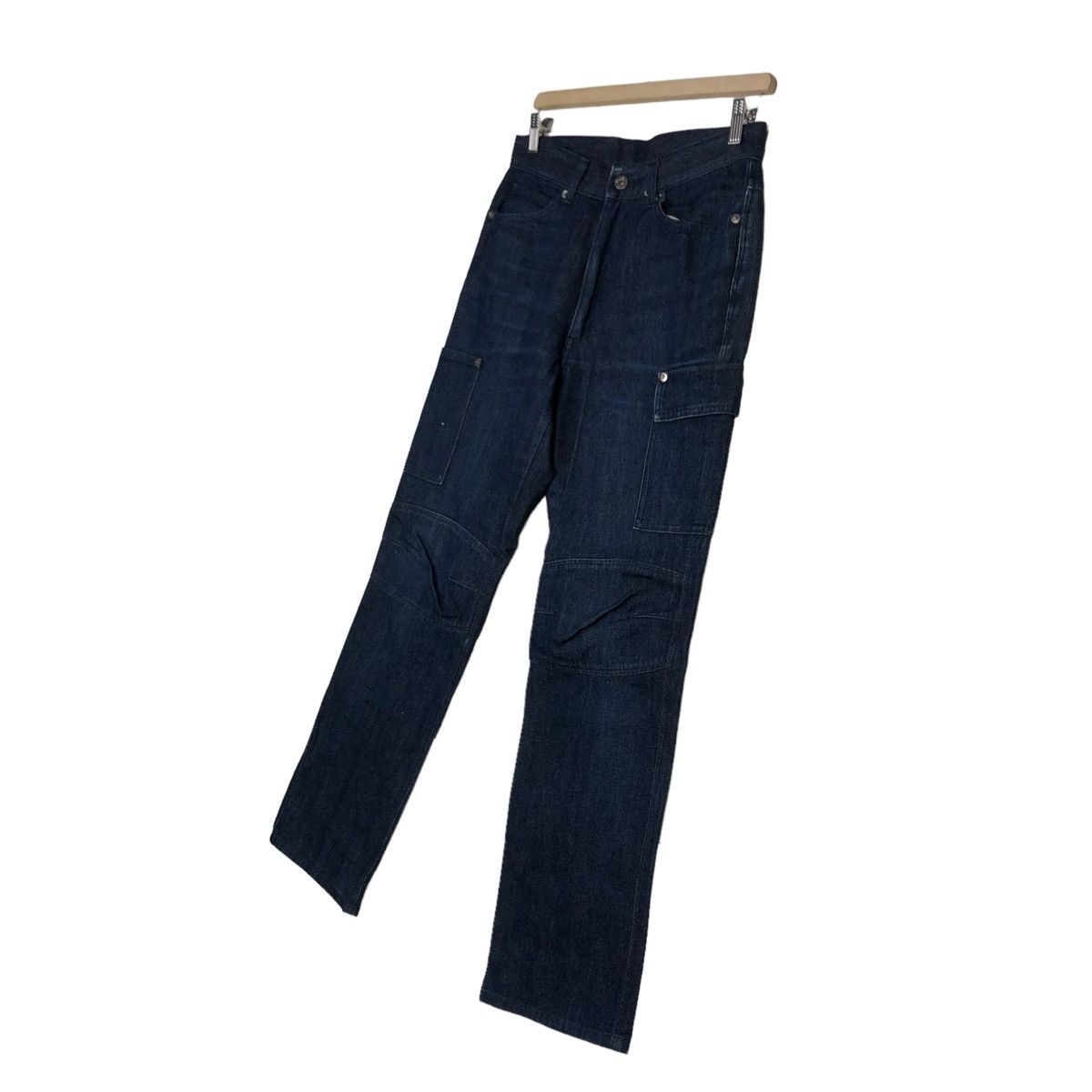 Issey Miyake 🔥Vintage Indigo Blue Denim Bush Pants Pocket Monkey Japan Size US 29 - 2 Thumbnail