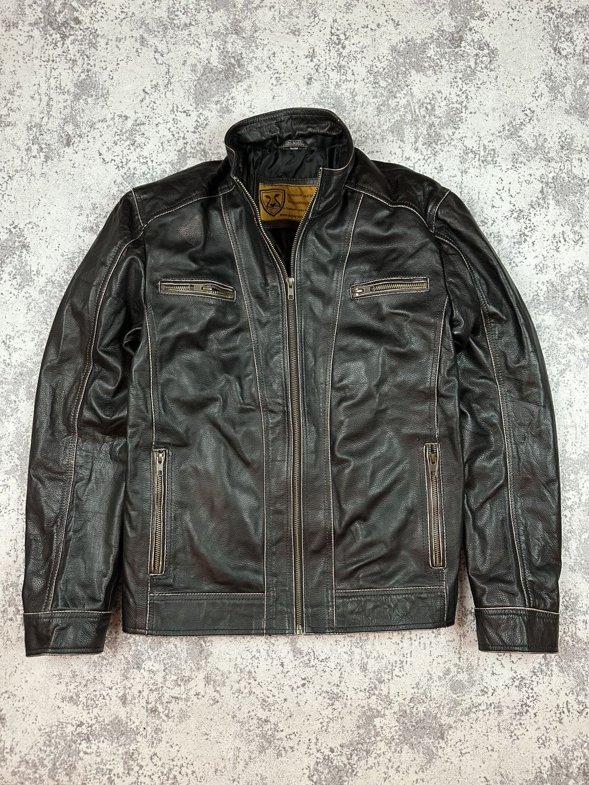 Leather Vintage Leather Jacket Moto Genuine Racing Y2K Motorcycle Size US S / EU 44-46 / 1 - 1 Thumbnail