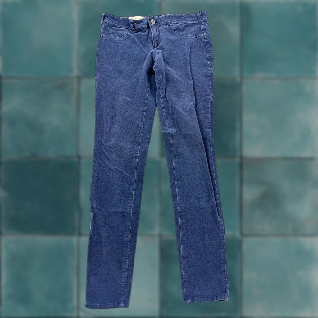 Anthropologie Pilcro and the Letterpress Pants Anthropologie 26 Blue Corduroy Serif Size 26" / US 2 / IT 38 - 1 Thumbnail