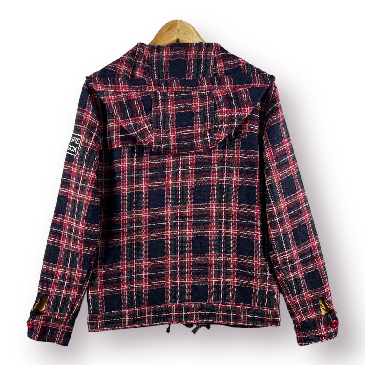 A.F.F.A. 🔥PUNK 💀 RED TARTAN DEVILOCK JAPON DOUBLE COLLAR HOOD - M Size US M / EU 48-50 / 2 - 14 Thumbnail