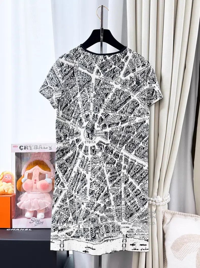 Dior Dior Paris map knitted printed short-sleeved dress Size XS / US 0-2 / IT 36-38 - 2 Thumbnail