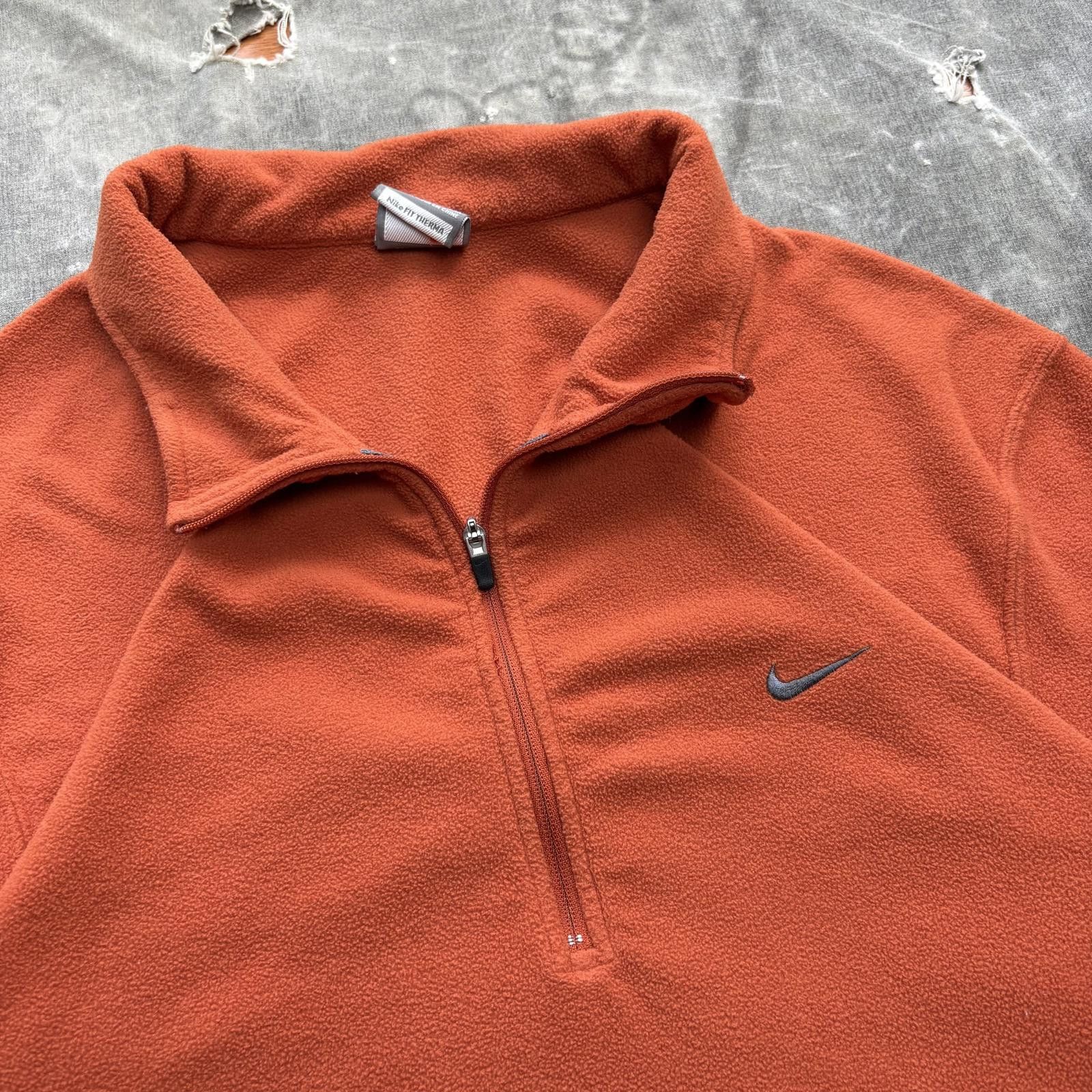 Nike Vintage Y2K Orange Nike Fleece Quarter Zip Grunge Sweatshirt Size US XL / EU 56 / 4 - 2 Thumbnail