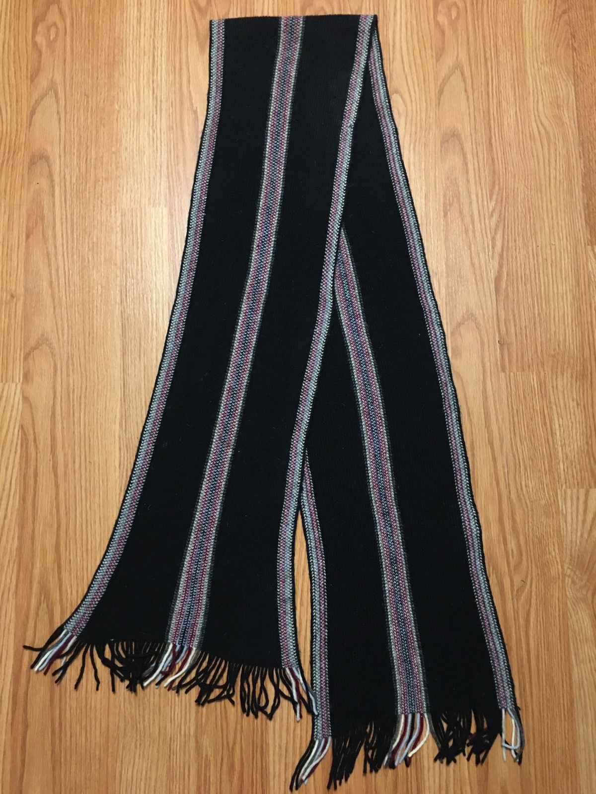 Lock & Co Hatters Lock & Co London Lambswool Black Knit Scotland Scarf Size ONE SIZE - 2 Thumbnail