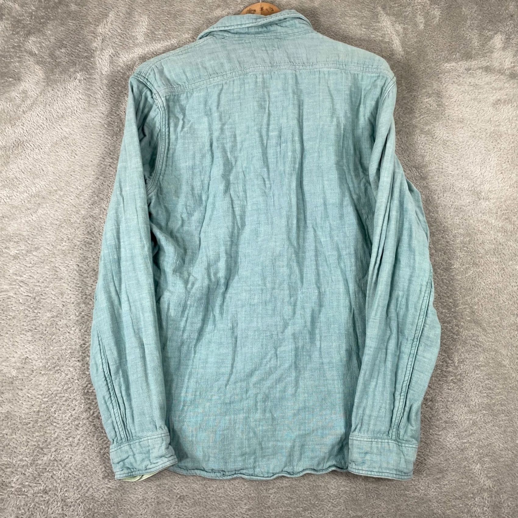 Faherty Faherty Shirt Mens Large Blue Reversible Doublecloth Plaid Organic Button FLAW Size US L / EU 52-54 / 3 - 2 Thumbnail